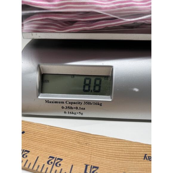 Mario Serrani Italy Pants Small Crop Striped Pull On Stretch Skinny Pink White - Picture 14 of 14